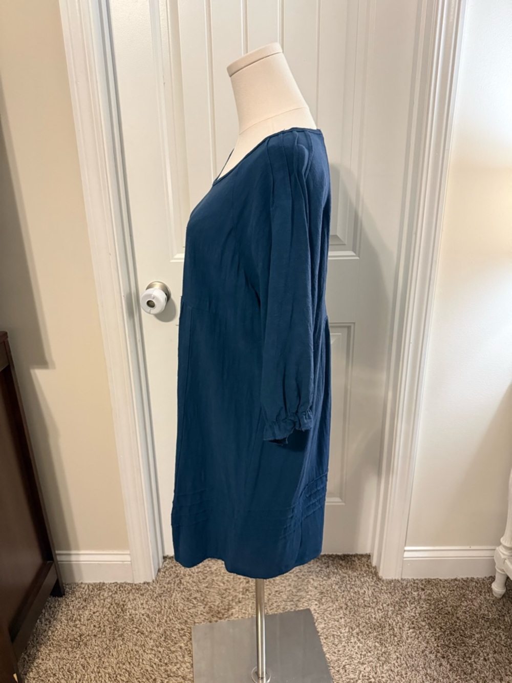 Umgee Navy Blue Linen Blend Dress - Picture 4 of 13